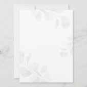 カップル赤ちゃんシャワーEucalyptus Bear Greeneryスクリプト 招待状 (裏面)