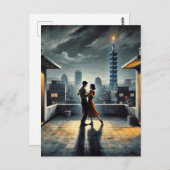 カップル踊りと台北101 ポストカード (正面/裏面)