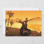 カップル踊りオンザビーチ招待状 招待状 (正面)