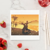 カップル踊りオンビーチ紙ナプキンス スタンダードランチョンナプキン (インサイチュ)