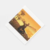 カップル踊りオンビーチ紙ナプキンス スタンダードランチョンナプキン (角)