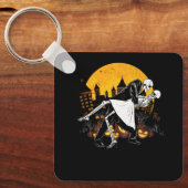 カップル踊りスケルトンヴィンテージの日の死のH キーホルダー (正面)