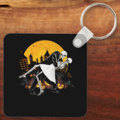 カップル踊りスケルトンヴィンテージの日の死のH キーホルダー (裏面)