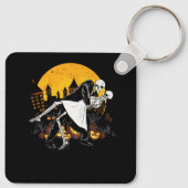 カップル踊りスケルトンヴィンテージの日の死のH キーホルダー (裏面)