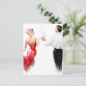 カップル踊りタンゴのイラストレーション ポストカード (スタンド正面)