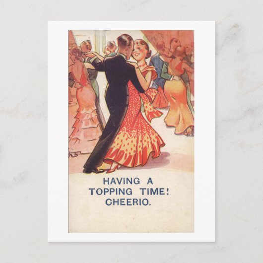 カップル踊りチアオ!1936ヴィンテージ インスパイア ポストカード (正面)