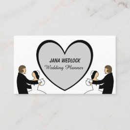 カップル踊りビッグハートかわいいウェディングプランナー 名刺