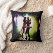 カップル踊り水色 クッション (ブランケット)