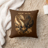 カップル金ゴールドドラゴン名の追加 クッション (ブランケット)