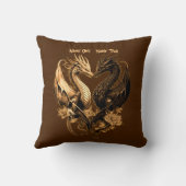 カップル金ゴールドドラゴン名の追加 クッション (裏面)