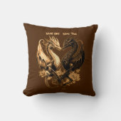 カップル金ゴールドドラゴン名の追加 クッション (正面)