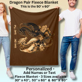 カップル金ゴールドドラゴン名前の追加60"x80" フリースブランケット