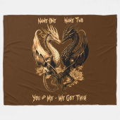 カップル金ゴールドドラゴン得名前を追加この60"x80" フリースブランケット (正面(横))