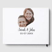 カップル顔の写真の名前の追加シンプル日付結婚の ゲストブック (裏面)