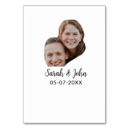 カップル顔の写真の名前の追加シンプル日付結婚の テーブルナンバー