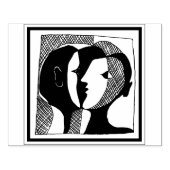 カップル顔ゴムデザインスタンプ ラバースタンプ (インプリント)