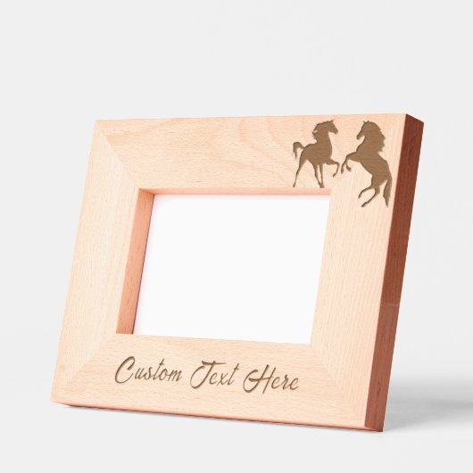 カップル馬のエッチングフレームとカスタム文字 レーザー彫刻フレーム (左)