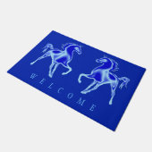 カップル馬の青い泥 ドアマット (アングル)