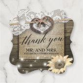 カップル馬の靴ひまわり木結婚の感謝 フェイバータグ (正面)