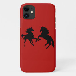 カップル馬レッドiPhoneケース - カラーを選ぶ iPhone 11 ケース