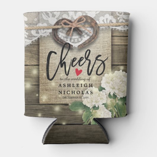 カップル馬結婚靴の応援を愛するクーラーボックス 缶クーラー (正面)