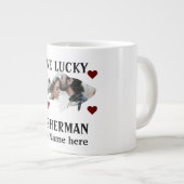 カップル魚の写真にマッチする幸運な漁師1人 ジャンボコーヒーマグカップ (正面右)