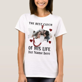 カップル魚の写真にマッチする幸運な漁師1人 Tシャツ