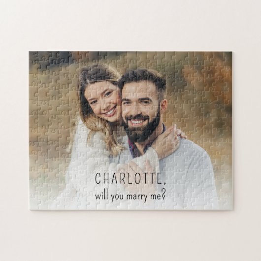 カップル1枚の写真 僕と結婚してくれますか ジグソーパズル (横)