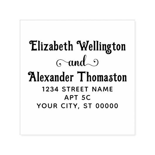 カップル2つの名ファンシー「and」#2差出人住所 セルフインキングスタンプ (デザイン)