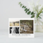 カップル3枚の写真を永遠に感謝のミニマリスト ポストカード (スタンド正面)