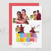 カップル4フォトコラージュと明るいメリークリスマス シーズンカード (正面/裏面)