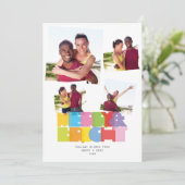 カップル4フォトコラージュと明るいメリークリスマス シーズンカード (スタンド正面)