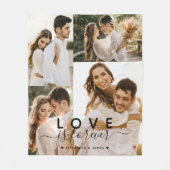 カップル4フォトコラージュ フリースブランケット (正面)