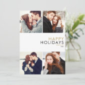 カップル4モダンフォトコラージクリスマス シーズンカード (スタンド正面)