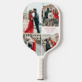 カップル4モダンフォトコラージュ ピックルボールラケット (裏面)