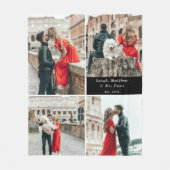 カップル4モダンフォトコラージュ フリースブランケット (正面)