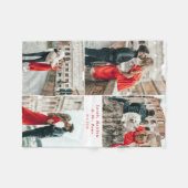 カップル4モダンフォトコラージュ フリースブランケット (正面(横))