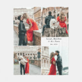 カップル4モダンフォトコラージュ フリースブランケット (正面)