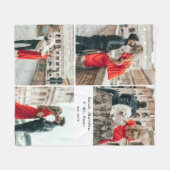 カップル4モダンフォトコラージュ フリースブランケット (正面(横))