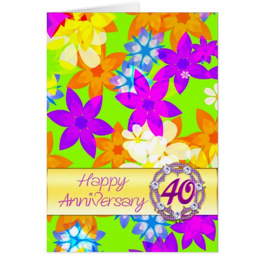 カップル40周年記念の素晴らしい花 (正面)