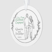 カップル ウォーキング エンゲージ クリスマス アクリル オーナメント (正面)