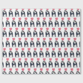 カップル・エンペンギンハートバレンタインデー   ラッピングペーパー (フラット)