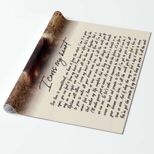 カップル・ギフト 私はハートを渡る ラッピングペーパー (アンロールド)