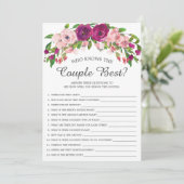 カップル・ゲームを知っている最高のブライダルシャワー 招待状 (スタンド正面)