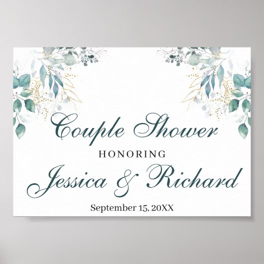 カップル・シャワー歓迎ポスターのサイン ポスター (正面)