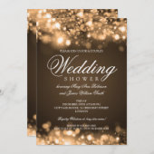 カップル·シャワー·ラきらめくイト·金ゴールド 招待状 (正面/裏面)