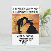 カップル シルエット アート 結婚式招待状 招待状 (スタンド正面)