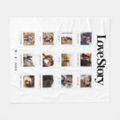 カップル・バレンタイン記念日ラブストーリー写真 フリースブランケット (正面(横))