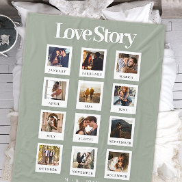 カップル・バレンタイン記念日ラブストーリー写真 フリースブランケット