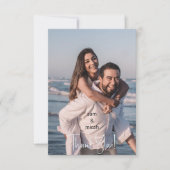 カップル フォト ウェディング アイス ブルー ブランク サンクス サンキューカード (正面)